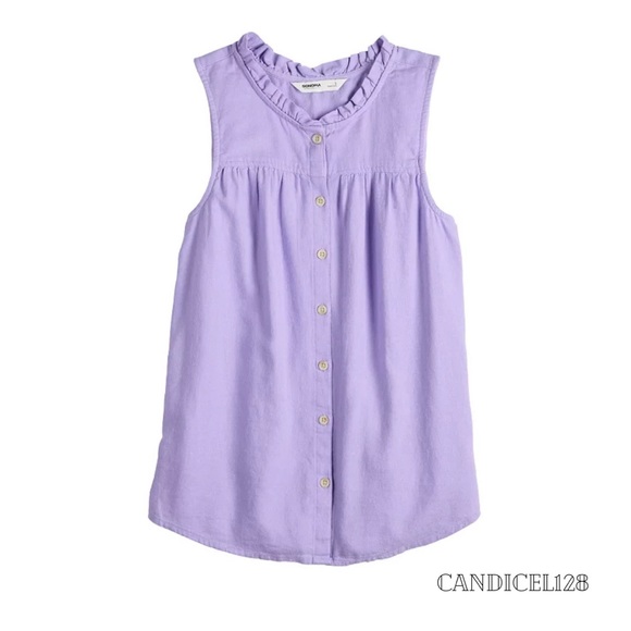 Sonoma Goods For Life Leland Purple Ruffle Tank Top - Picture 1 of 7